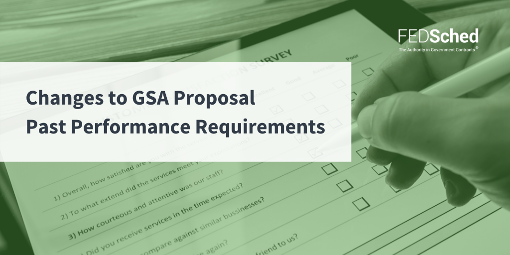 GSA Adjusts Past Performance Requirement
