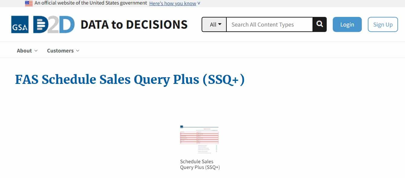 gsa fas schedule sales query plus ssq plus