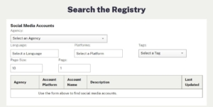 US Digital Registry - Federal Social Media Directory