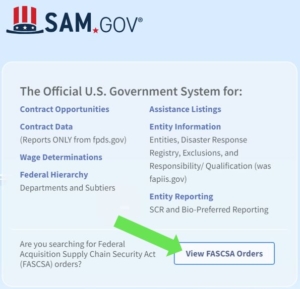 SAM.gov FASCSA Orders